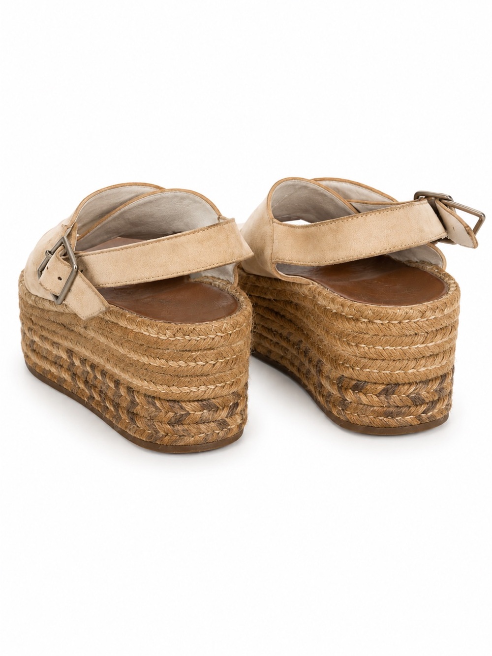 Rag & Bone Tari Beige Suede Espadrille Platform Wedge Sandals - Picture 2 of 2